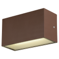 Sitra cube, applique extérieure, m, up/down, rouille, led, 14w, 3000k/4000k, ip44, cct switch