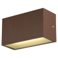 Sitra cube, applique extérieure, m, up/down, rouille, led, 14w, 3000k/4000k, ip44, cct switch