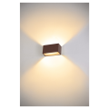 Sitra cube, applique extérieure, m, up/down, rouille, led, 14w, 3000k/4000k, ip44, cct switch