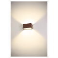 Sitra cube, applique extérieure, m, up/down, rouille, led, 14w, 3000k/4000k, ip44, cct switch