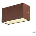 Sitra cube, applique extérieure, m, up/down, rouille, led, 14w, 3000k/4000k, ip44, cct switch