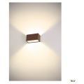 Sitra cube, applique extérieure, m, up/down, rouille, led, 14w, 3000k/4000k, ip44, cct switch