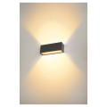 Sitra cube, applique extérieure, l, up/down, anthracite, led, 24w, 3000k/4000k, ip44, cct switch