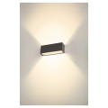 Sitra cube, applique extérieure, l, up/down, anthracite, led, 24w, 3000k/4000k, ip44, cct switch