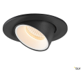 Numinos® gimble s, encastré de plafond intérieur, 55°, noir/blanc, led, 8,6w, 2700k