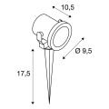 Nautilus piquet inox, gu10, max. 35w, câble 1,5m et fiche inclus