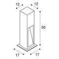 Arrock stone led 50. carré. 50cm. ip44