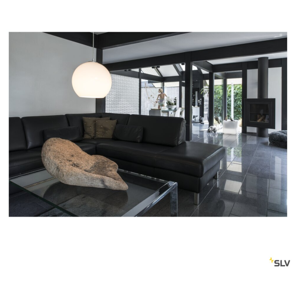 Big sun, suspension intérieure, blanc/chrome, e27, 60w max, câble nu sans patère