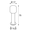 Ovalisk 75, borne extérieure, anthracite, led, 9w, 3000/4000k, interrupteur cct, ip65