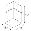 Square, plafonnier extérieur, inox, led, 12w, 3000k, ip44, inox 316, variable triac