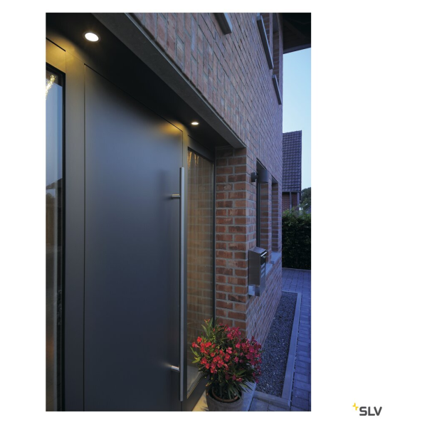 Dolix out, encastré de plafond intérieur/extérieur, rond, chrome mat, gu10/qpar51, 50w max, ip65