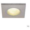 Dolix out, encastré de plafond intérieur/extérieur, carré, gris argent, gu10/qpar51, 50w max, ip65