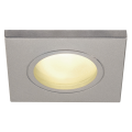 Dolix out, encastré de plafond intérieur/extérieur, carré, gris argent, gu10/qpar51, 50w max, ip65