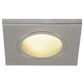 Dolix out, encastré de plafond intérieur/extérieur, carré, chrome mat, gu10/qpar51, 50w max, ip65