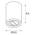 Triledo, plafonnier intérieur, simple, rond, blanc, gu10/led gu10 51mm, 10w max