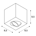 Triledo, plafonnier intérieur, simple, carré, blanc, gu10/led gu10 51mm, 10w max