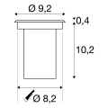 DASAR LED HV encastré, rond, Inox 316, 6W , 3000K, 230V, IP67