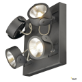 SLV by Declic KALU LED 4 applique/plafonnier, carré, noir, LED 60W, 3000K, 60°