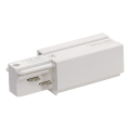 Alimentation gauche pour rail 3 allumages en saillie Slv Eutrac® intérieur blanc