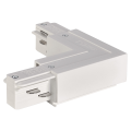 Eutrac®, connecteur en l, pour rail 3 allumages en saillie, intérieur, blanc