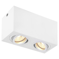 Triledo, plafonnier intérieur, double, rectangulaire, blanc, gu10/led gu10 51mm, 2x 10w max