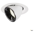 Numinos® gimble m, encastré de plafond intérieur, 55°, blanc/chrome, led, 17,5w, 4000k