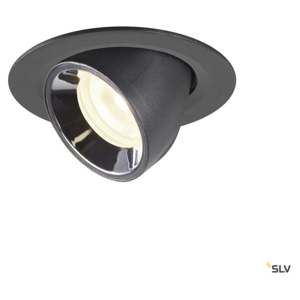 Numinos® gimble xs, encastré de plafond intérieur, 55°, noir/chrome, led, 7w, 4000k
