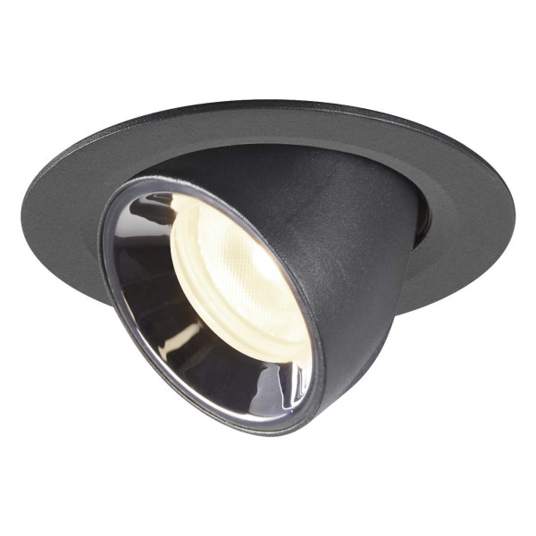 Numinos® gimble xs, encastré de plafond intérieur, 55°, noir/chrome, led, 7w, 4000k