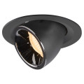 Numinos® gimble m, encastré de plafond intérieur, 40°, noir/chrome, led, 17,5w, 2700k