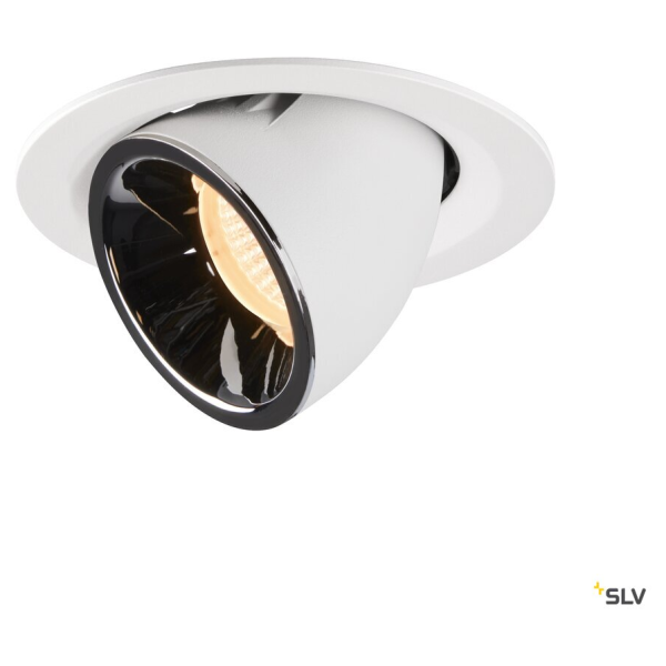 Numinos® gimble m, encastré de plafond intérieur, 55°, blanc/chrome, led, 17,5w, 2700k