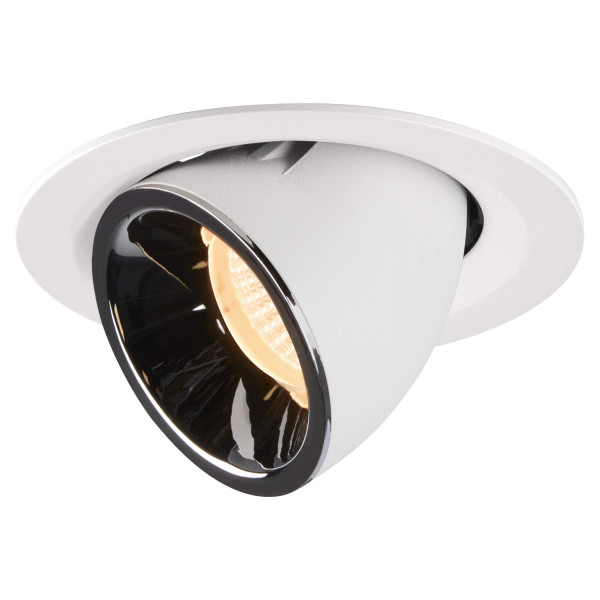 Numinos® gimble m, encastré de plafond intérieur, 55°, blanc/chrome, led, 17,5w, 2700k