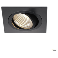 Spot encastré - NEW TRIA 77 encastré de plafond intérieur, simple, carré, noir mat, LED, 8W, 3000K, clips ressorts,