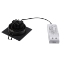 Spot encastré - NEW TRIA 77 encastré de plafond intérieur, simple, carré, noir mat, LED, 8W, 3000K, clips ressorts,
