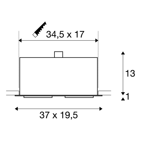 Kadux 2 es111 encastré carré. alu brossé. max. 2x50w