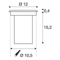 Solasto rond. encastré de sol ext.. inox 304. gu10 6w