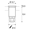 Dasar led mini. encastré de sol. rond. inox 316. 2w. 3000k. 12-24v. ip67