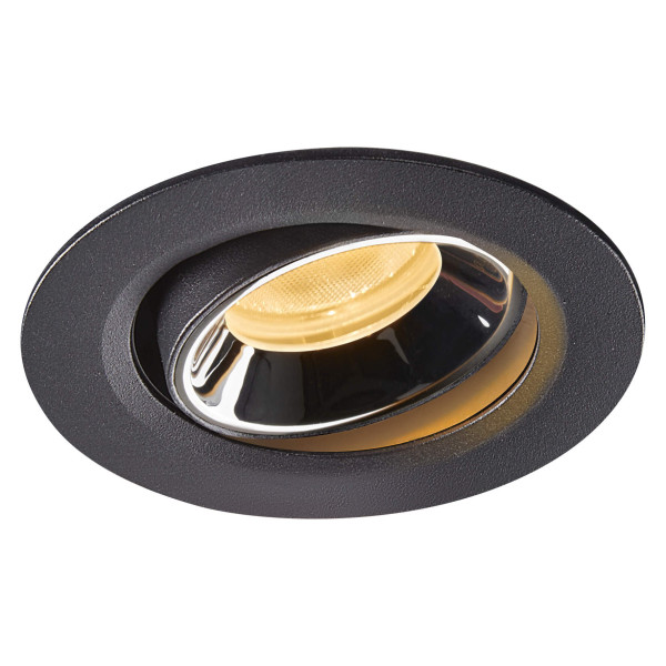 Numinos® move xs, encastré de plafond intérieur, orientable, 20°, noir/chrome, led, 7w, 2700k