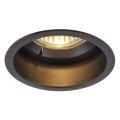 Horn, encastré de plafond intérieur, simple, noir, gu10/qpar51, 25w max, ip20/ip44, rt 2012