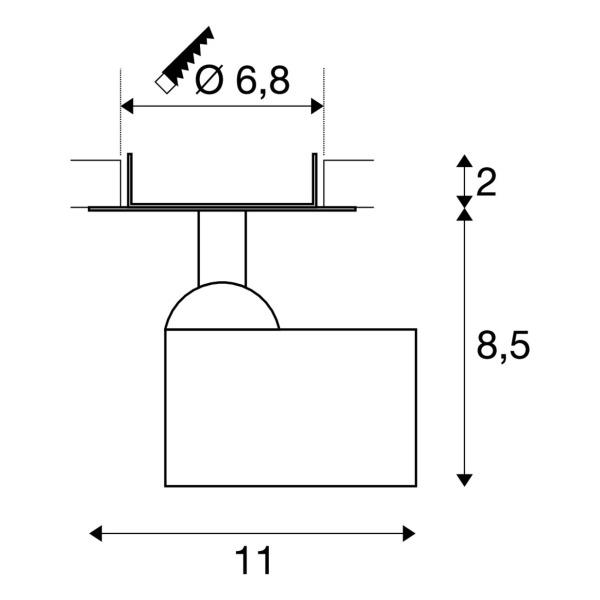 Helia, encastré de plafond ou mural intérieur, blanc, led, 9w, 3000k - SLV - 156531