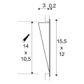 Downunder pur encastré, carré, blanc, 4,8w led blanc chaud, 120x155mm