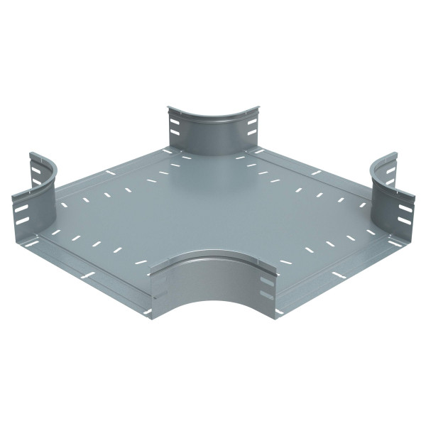 Croix avec fond perforé  pour chemins de câbles tôle p31 m/f - hauteur 100mm et largeur 500mm - finition gc