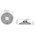 Girard sudron callisto - cloche industrielle led ip 65 Ø430x157 160w 4000k 22400lm 120° noir dim