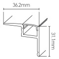 Girard sudron profilé aluminium spécial plafond 36.2x31.1 dépoli