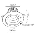 Girard sudron cavell - spot encastré inclinable led Ø195x129 enc.Ø158 50w 4000k 4500lm 45° blanc