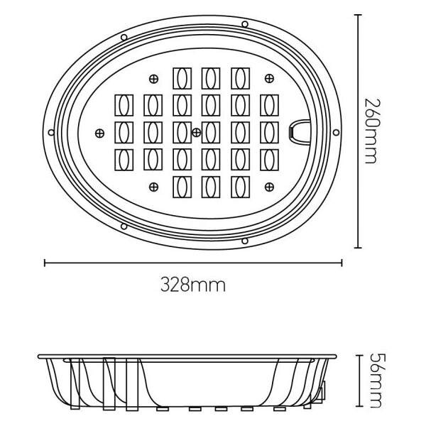 Girard sudron sponde - module led 328x260x56 40w 3000k 4484lm 85x135° argent