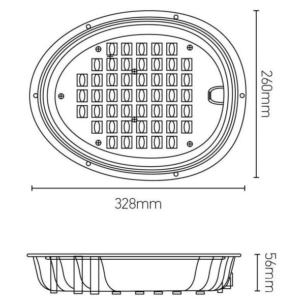 Girard sudron sponde - module led 328x260x56 60w 3000k 6833lm 85x135° argent