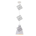 Suspension e27 abat-jour métal blanc extérieur/ doré intérieur cable pvc l.100cm