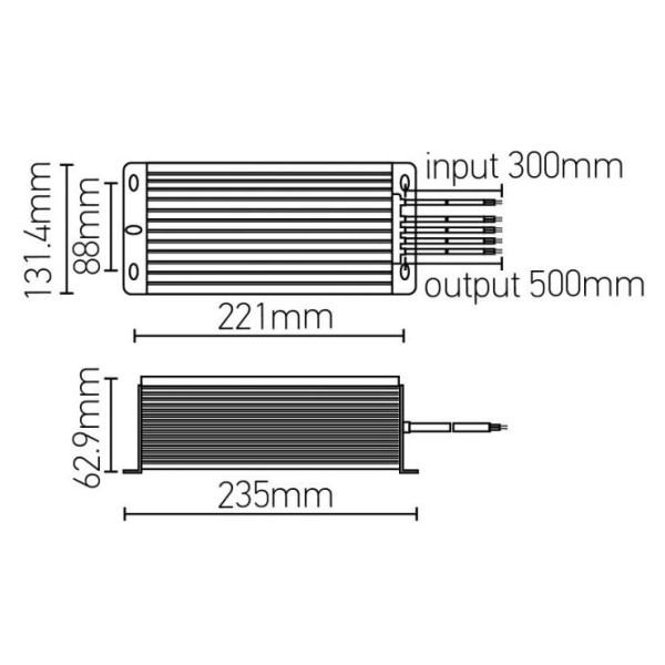 Girard sudron convertisseur pour ruban led ip 66 12v 150w dc