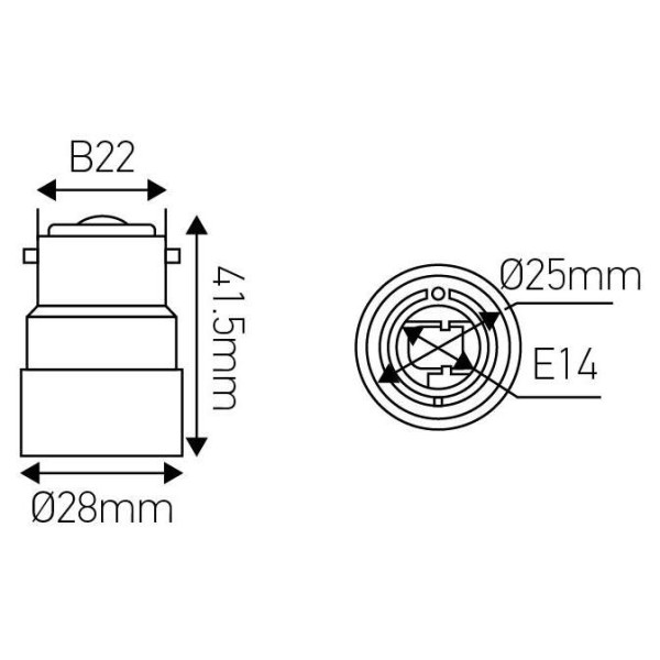 Adaptateur B22 à E14 Blanc Girard Sudron