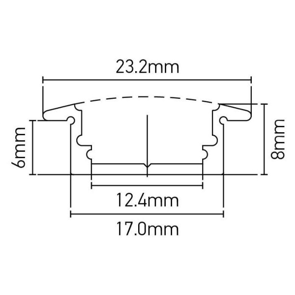 Girard sudron profile aluminium à encastrer 23.2x8 opaque